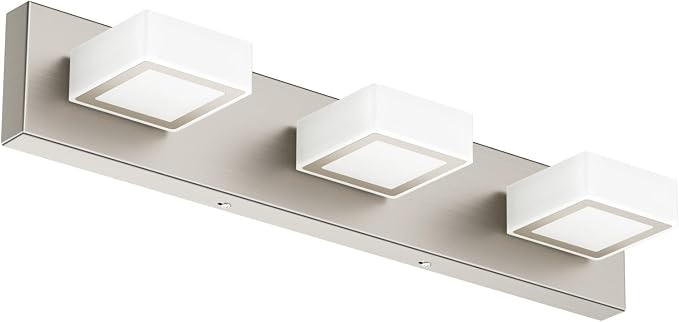 Ralbay Brushed Nickel Bathroom Vanity Lights 24inch Metal Acrylic LED Modern - Image 9