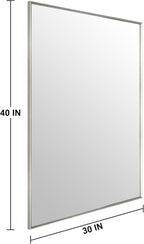 Bathroom Mirror for Wall, 30x40 Inch Metal Framed Mirror, Brushed Nickel - Image 4