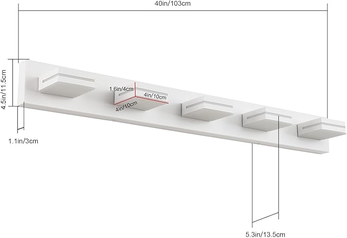SineRise LED Modern Bathroom Vanity Light Fixtures, Matte White Modern Acrylic - Image 3
