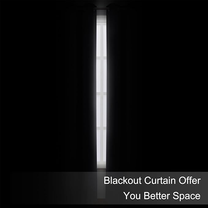 LEMOMO Dark Grey Thermal Blackout Curtains/42 x 72 Inch/Set of 2 Panels Room - Image 3