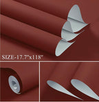 Dimoon 78.7''x17.7''Brick Red Peel and Stick Wallpaper Contact Paper Modern - Image 2