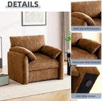 Howjoe 2 Pack Oversized Accent Chair for Living Room, Rustic Broning - Image 4