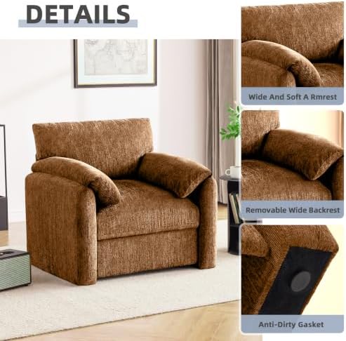 Howjoe 2 Pack Oversized Accent Chair for Living Room, Rustic Broning - Image 4