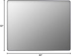 LOAAO 40X32 Inch Brushed Nickel Bathroom Mirror, Rounded Rectangle Silver Metal - Image 9