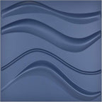 Art3d Navy Blue 3D Wall Panel PVC Slim Wave Covers 32 Sqft, by Art3d