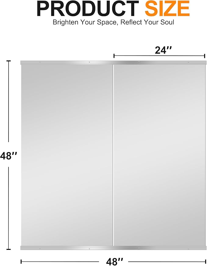Delma Home Gym Mirror, Large Full Body Tempered Glass Frameless, Wall-Mounted - Image 5