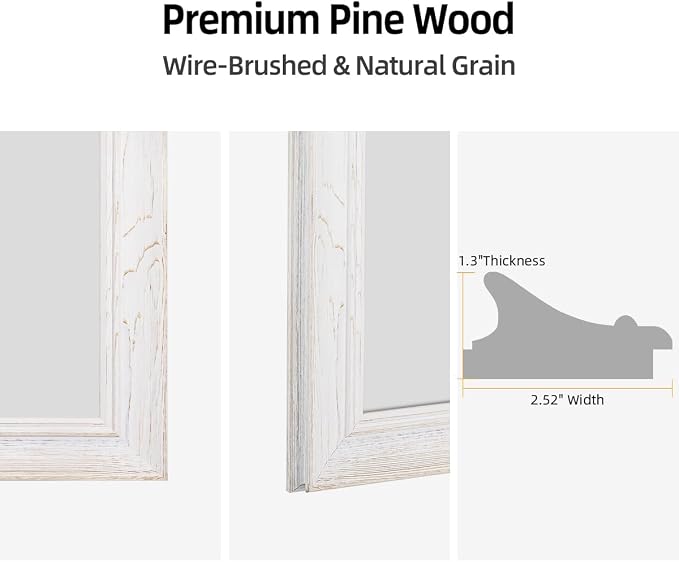 36 x 48 Rustic Wooden Framed Wall Mirror - Image 4