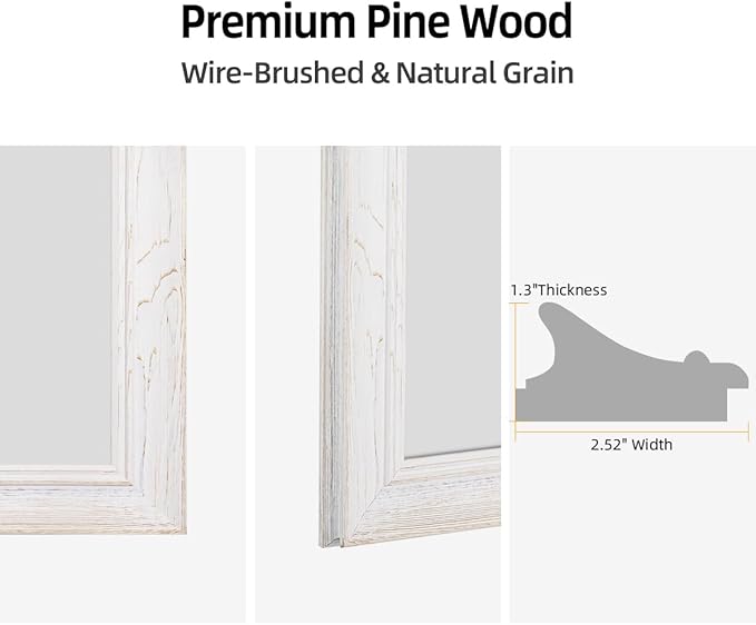 24 x 36 Rustic Wooden Framed Wall Mirror - Image 4