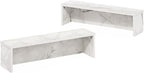 Furinno Helena Kitchen Counter Stackable Organizer Shelf, Marble White - Image 7