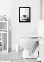 Black and White Bathroom Wall Decor Funny Hippo in Bathtub Wall Art Framed - Image 7