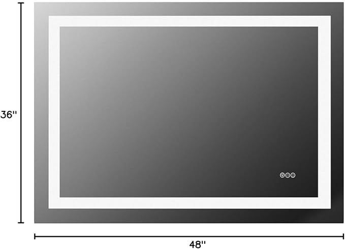 LOAAO 48"X36" LED Bathroom Mirror - Image 8