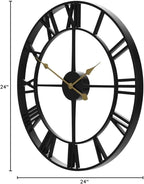 LEIKE Large Wall Clock, Non Ticking, Battery-Operated, Rustic Round Modern - Image 9