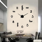 Large Modern Art Deco Wall Clock Silent Acrylic Unique Decorative Wall Clocks by Unknown