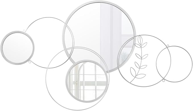 Hicarer Wall Mirror Decorative 41.34'' x 17.72'' Round Modern Metal Wall - Image 2