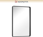 Keonjinn Black Bathroom Mirror for Vanity, Tempered Glass, Anti-Rust - Image 9