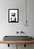 Bathroom Picture Wall Decor, Framed Black and White Bathroom Wall Art, Toilet - Image 9
