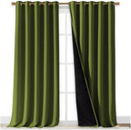 NICETOWN 100% Blackout Blinds, 70 inches x 108 inches, Olive Green, Laundry - Image 2