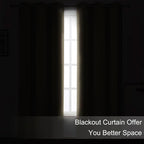 LEMOMO Blackout Curtains 52 x 90 Inch Long Beige Curtains Set of 2 Panels Room - Image 3