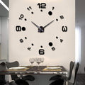 DIY 3D Wall Clock Large Frameless Watch Mirror Surface Wall Art Clock by LOZMOM