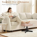 LUE BONA Adjustable Vanity Stool, 15''-19.5'' Foot Rest Under Desk, 360° Swivel Vanity Chair for Makeup Room, Rose Gold Upholstered Faux Leather Ottoman for Bathroom & Living Room, 300lbs - Image 5