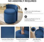 WUTUTUEE Velvet Vanity Chair with Storage, 360° Swivel Makeup Chair with Wave Back, No Assembly Small Accent Stool for Bedroom, Dressing, Living Room, Blue - Image 4
