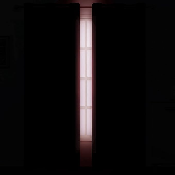 LEMOMO Red Thermal Blackout Curtains/42 x 95 Inch/Set of 2 Panels Room - Image 3