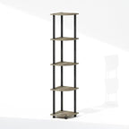 Furinno Turn-N-Tube Storage Shelves, 5-Tier Book Shelf, Corner Shelf, Toolless - Image 4