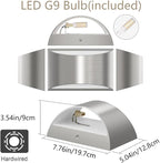 Aipsun Nickel Modern LED Wall Sconce Hardwired Indoor Wall Lights Set of 2 Up - Image 3