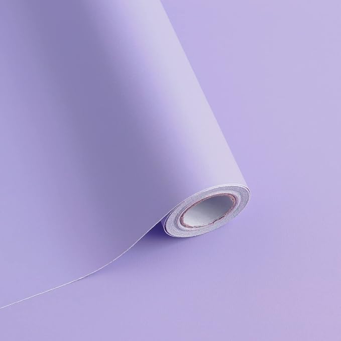 118"x17.7" Purple Wallpaper Solid Color Peel and Stick Wallpaper Purple Contact by SAFIYYA