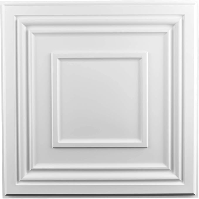Art3d 48 Pack PVC Ceiling Tiles 24x24 Inches Waterproof Drop Ceiling Tiles/Wall by Art3d