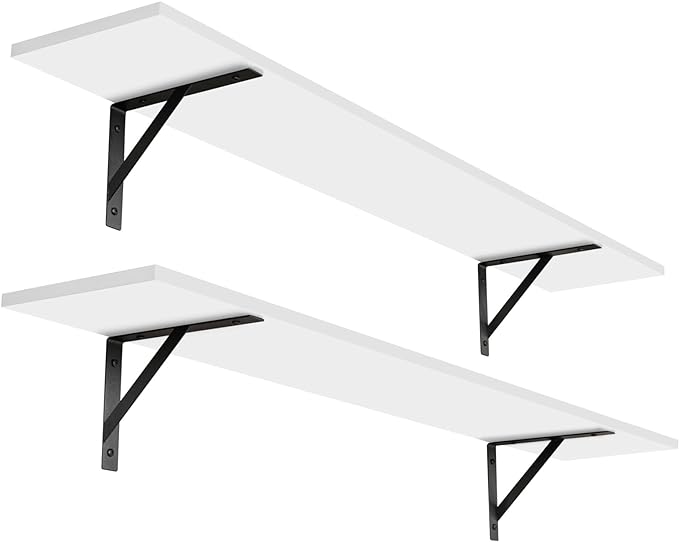 DINZI LVJ Long Wall Shelves, 47.3Inch Wall Mounted Shelves Set of 2, Extra by DINZILVJ
