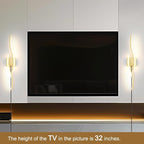 Daunton Modern Gold Plug in Wall Sconce Set of 2, Indoor Dimmable Light Fixture - Image 2
