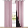 NICETOWN Baby Pink Full Shade Curtain Panels, Pair of Thermal Insulated & by NICETOWN