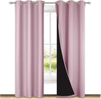 NICETOWN Baby Pink Full Shade Curtain Panels, Pair of Thermal Insulated & by NICETOWN
