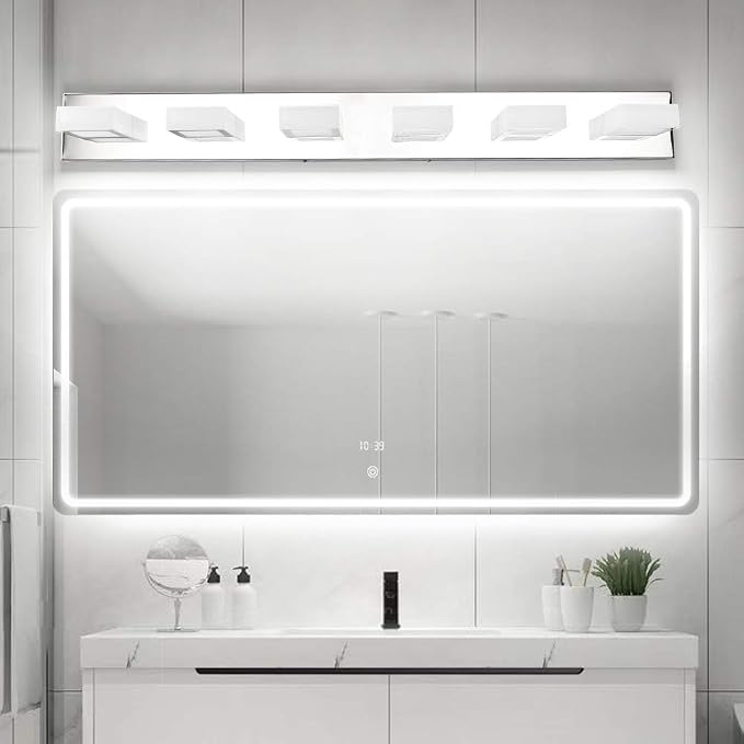 Ralbay Modern LED Bathroom Vanity Lights 6 Lights Acrylic Stainless Steel LED - Image 4