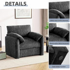 Howjoe Accent Chair for Living Room, Oversized Reading Armchair, Gray - Image 4