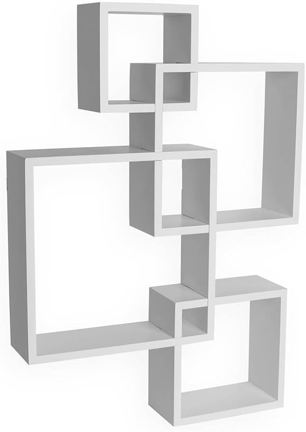 Danya B BR1023WH Decorative Wall Mount Floating Intersecting Cube Accent Wall by DANYAB