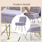 Vanity Chair with Storage | Comfy Ottoman with Folding Back - Image 5
