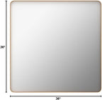 LOAAO 36”X36” Gold Bathroom Mirror, Rounded Rectangle Gold Frame Mirror - Image 8