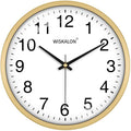 WISKALON 10 inch Wall Clock, Silent Non-Ticking Elegant Golden Frame Clock by WISKALON