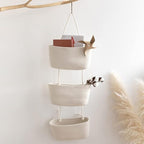 TeoKJ Over the Door Hanging Basket, 3-Tier Woven Cotton Wall-Mounted Storage - Image 5