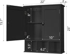 TaoHFE Black Bathroom over the Toilet Storage Cabinet, Wall Medicine Cabinet - Image 2