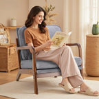 DUMOS Mid Century Modern Accent Chair, 16'' Seat Height Cozy Lounge Chair - Image 2