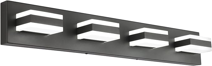 SOLFART Black Bathroom Light Fixtures 4 Lights Bathroom Vanity Light LED by SOLFART