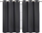 LEMOMO Dark Grey Blackout Curtains/38 x 54 Inch/Set of Two Panels Grommet - Image 2