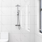 10pcs Peel and Stick Tile Shower Waterproof Marble Tiles Wall Panels, - Image 8