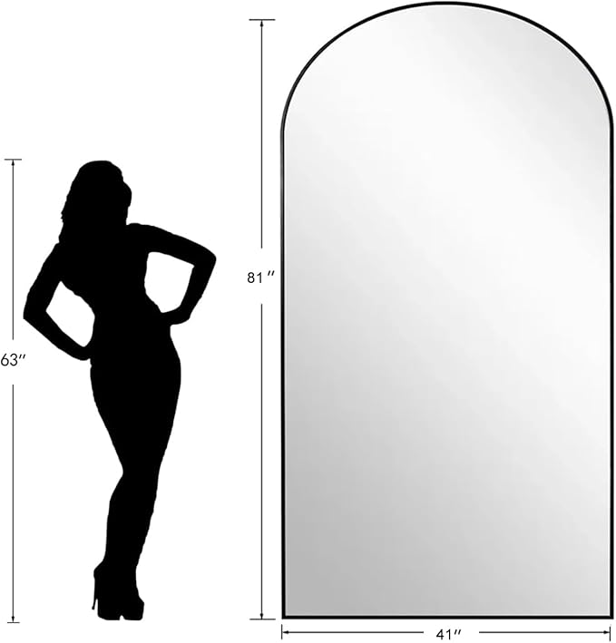 Dewfig Arched Full Length Mirror, Oversized Full Body Mirrors - Image 7