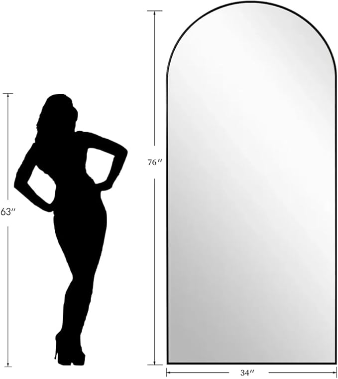 Dewfig Arched Full Length Mirror, Full Body Mirrors - Image 8