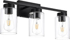 3-Light Bathroom Vanity Light, Modern Black Wall Lights - Image 3