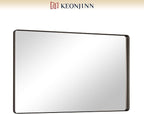 Keonjinn Black Bathroom Mirror for Over Sink, 48 x 30 Inch Rounded Rectangle - Image 9